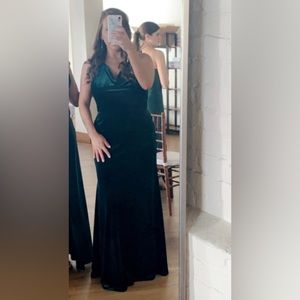 Jenny Yoo Green Velvet Gown